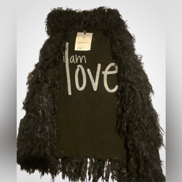 Peace Love World Elegant Moni Black Vest | Shaggy Reversible Vest NWT 0ne Size - Picture 5 of 14